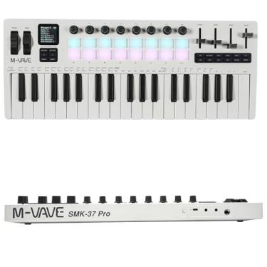 Imagem de M-VAVE VEDO Teclado MIDI 37 Teclas Sensíveis com Sintetizador DX-7 FM Integrado, Pads RGB, Arpeggiator, Sequenciador, Conexão USB e Bluetooth para Produção Musical, Home Studio e Performances ao Vivo