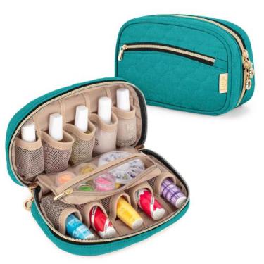 Imagem de Estojo de esmalte LUXJA contém 10 frascos de 15 ml com bolsos com zípe