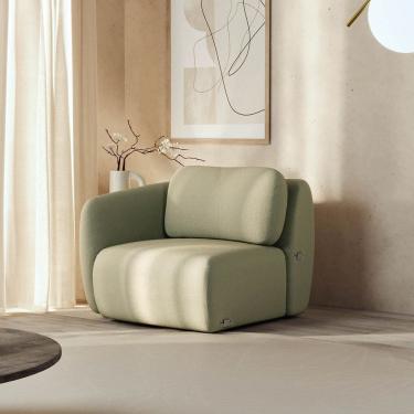 Imagem de Sofá Modular 80cm com Braço Direito Orla Cabecasa Madeiramadeira Verde Água