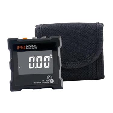 Imagem de predolo Medidor de ângulo digital, função de retenção de dados, à prova d'água, compacto, prático, presente, cubo inclinômetro 6x3x6cm para máquinas, Preto