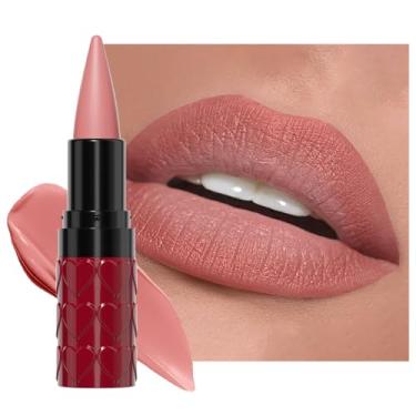 Imagem de Lápis delineador labial fosco gradiente rosa nude, forma de giz de cera e ponta de cone, conjunto de delineador labial 2 em 1 para alcançar um contorno impecável, lápis labial com efeito ombré gradual