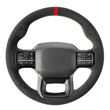 Imagem de MEWANT Capa protetora de volante de carro costurado à mão para Ford F-150 (Raptor) 2021-2023 Acessórios de volante Ford F-150 (Raptor)