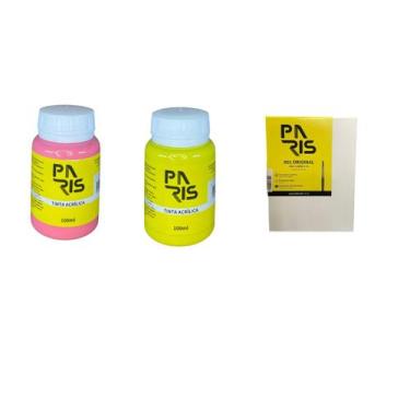 Imagem de Kit Brisa Floral 100ml 2 Tintas + Tela para pintura 15x20 - Paris