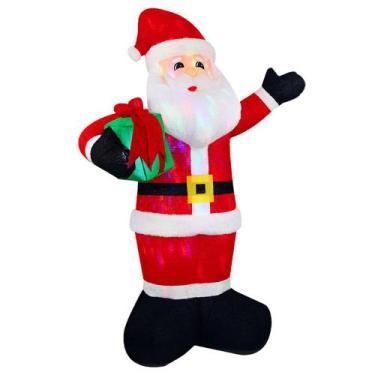 Imagem de Boneco Papai Noel Inflável Gigante Natal Enfeite 2,44m Bivolt Decoraçã