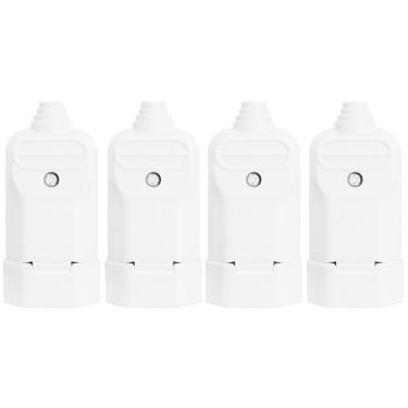 Imagem de 4 Tomada Plug Fêmea Prensa Cabo 3 Pinos Finos 10A Branca