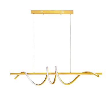 Imagem de Pendente Horizontal Espiral Dourado Led Mesa Jantar Bet27