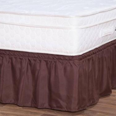 Imagem de Saia Box Renata Modelo Ajustável Cama Casal - Tabaco