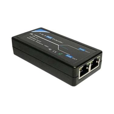 Imagem de Extensor POE De 2 Portas 100Mbps IEEE 802.3af Para NVR Câmera IP AP IP