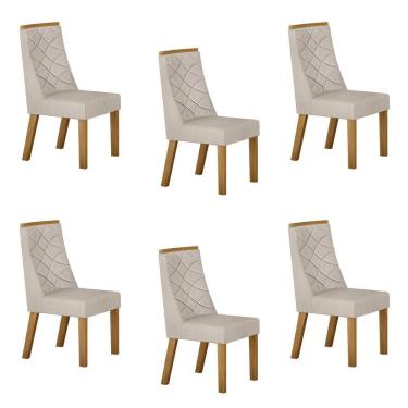 Imagem de Conjunto 6 Cadeiras para Sala de Jantar Aurora Palha