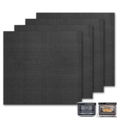 Imagem de GWYXC Pacote com 4 tapetes reutilizáveis de fibra de vidro para Ninja DT201 DT251 Foodi 10 em 1 Smart XL Air Fry Forno, 27,5 cm x 31,5 cm, antiaderente resistente ao calor, forros de forno para