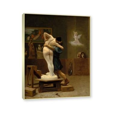 Imagem de NHLDZYH Moldura champanhe. Imagem natureza em tela, (sem título 59) por Jean Leon Gerome, reprodução de quadros, quadro de arte de parede de tela para casa. 60x80cm