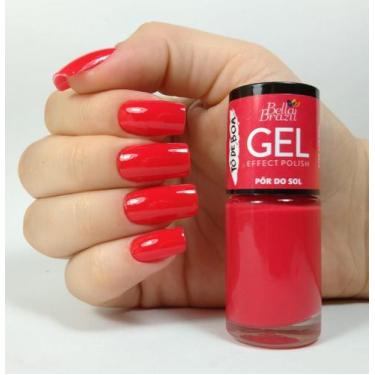 Imagem de Esmalte Efeito Gel Pôr Do Sol Bella Brazil 9ml  Brilho e Longa Duração