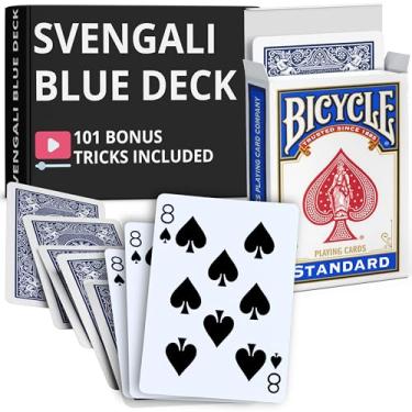 Imagem de Ted's Sterling Magic Precision Blue Rider Back Bicycle Svengali Deck with Instructions for 100+ Tricks (8 of Spades)