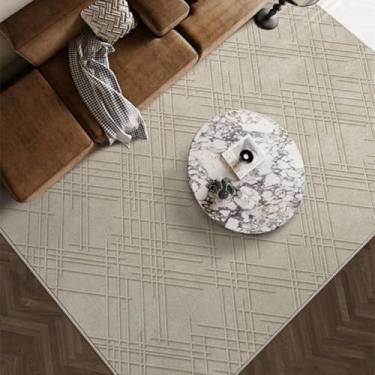 Imagem de Tapetes de estilo para sala de estar, tapete macio e fofo para sala de estar, tapete grosso e felpudo para vestiário, decoração de quarto de grande área (160x230 cm/Q)