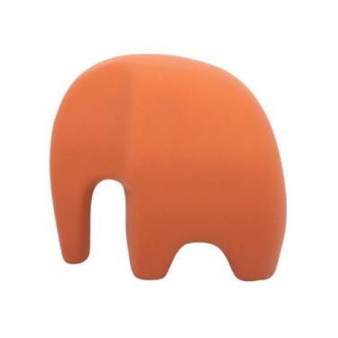 Imagem de Escultura Elefante Minimalista em Cerâmica Fosca Decorativa - Terracot