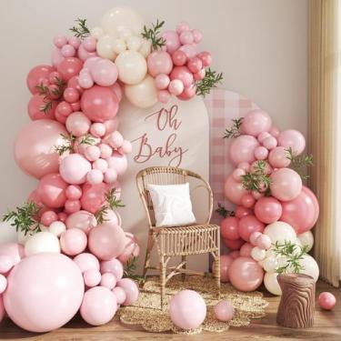 Imagem de Kit de arco de balão CROSSFINGERS Dusty Pink 124 unidades