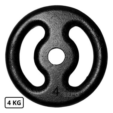 Imagem de Anilha de Ferro Fundido Pintada 4 Kg Preto-Unissex