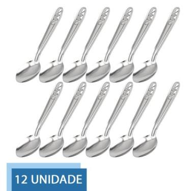 Imagem de Kit 12 Colheres De Sobremesa Inox Gourmet Buffet Restaurante - UNIVEND