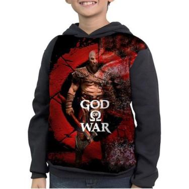 Imagem de Casaco Moletom Infantil Kratos Deus Da Guerra God Of War - smoke, Pret