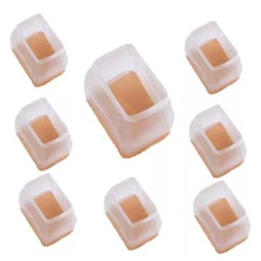 Imagem de Kit 16 Ponteira Silicone Pé Cadeira Retangular Pé Moveis - Geoprotecto