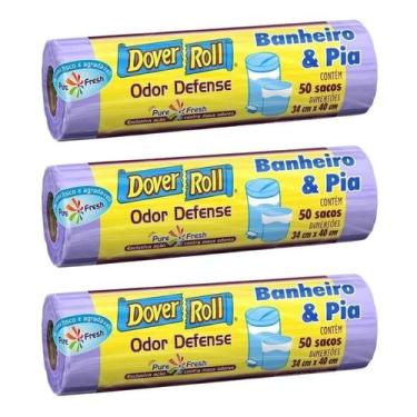 Imagem de Saco de Lixo Banheiro e Pia Anti Odor Cheiro Defense Cor Lilás Dover R