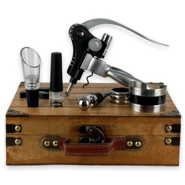 Imagem de Kit Abridor de Vinho Profissional Saca Rolha com Acessórios e Estojo M