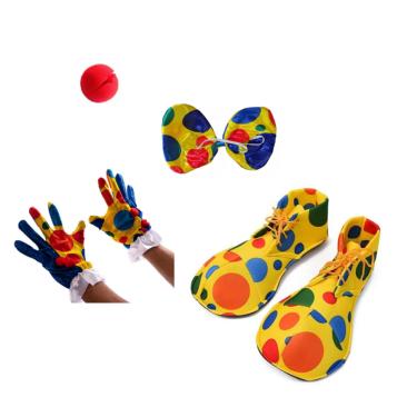 Imagem de Fantasia De Palhaço Gravata Nariz Luva Sapato