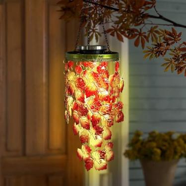 Imagem de VV-Ladybug Ornamento de folha de bordo solar presentes para mãe avó luzes solares impermeáveis ao ar livre para jardim, pátio, festa, quintal, janela, decorações ao ar livre