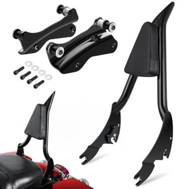 Imagem de Benlari 71.1 cm Passenger Sissy Bar Backrest and 4 Point Docking Hardware Kit Apto para Harley Davidson Touring Street Glide Electra Glide Road King Road Glide 2009-2024, Preto