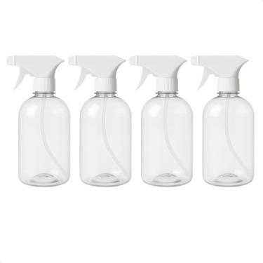 Imagem de Kit 4 Frascos Borrifador Spray Pulverizador com Válvula Multiuso Transparente 500ml