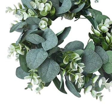 Imagem de ZJchao Grinalda Verde Artificial Pendurada na Parede Decoração de Porta de Primavera Interior Ao Ar Livre Guirlanda de Eucalipto de Plástico Com Fitas de (Guirlanda de Eucalipto Grande Dinheiro