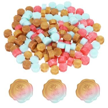 Imagem de PATIKIL Contas de lacre de cera, kit de 4 peças de contas hexagonais para carimbo de selo de cera para convite de casamento envelope de carta de artesanato faça você mesmo papel de embrulho de