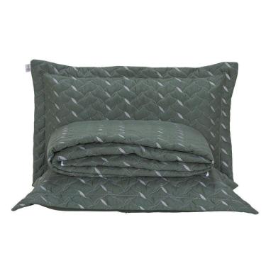 Imagem de Cobre Leito Bordado 400 Fios Heitor Casal King 100% Poliéster - Verde Militar