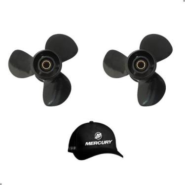 Imagem de Hélice Mercury 25Hp 30Hp SeaPro 9.6 x 13 Kit C/2 + Boné - HR Náutica