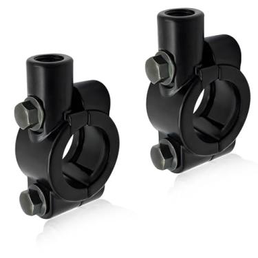Imagem de MTRPS 2 peças de suporte para espelho de guidão de motocicleta, adaptador de montagem de rosca de espelho de 10 mm para guidão de 7/20.3 cm, braçadeira de suporte de espelhos retrovisores de alumínio