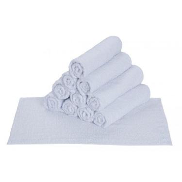 Imagem de Kit 10 Toalha De Manicure E Pedicure 28x45cm Salão Beleza P/unha Branco