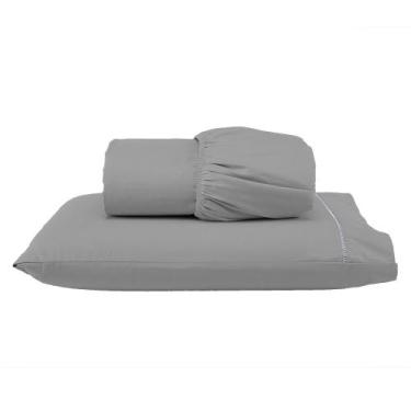 Imagem de Jogo De Lençol Solteiro 2 Peças 100% Algodão 400 Fios Toque Aveludado 