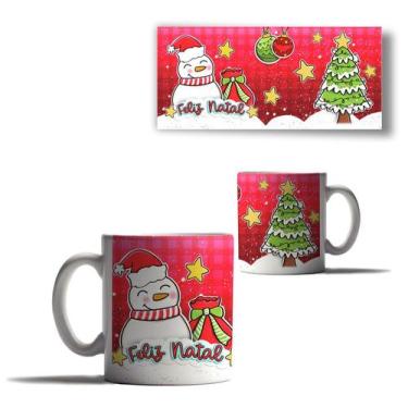 Imagem de Caneca Porcelana Natal Bichinhos Boneco de Neve Papai Noel  - Enjoy Sh