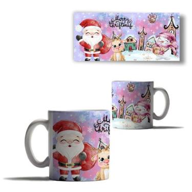Imagem de Caneca Porcelana Natal Papai Noel Fofinho Feliz Natal Ano - Enjoy Shop