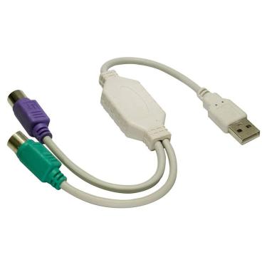 Imagem de Cabo Adaptador Conversor USB x PS2 duas portas Teclado Mouse