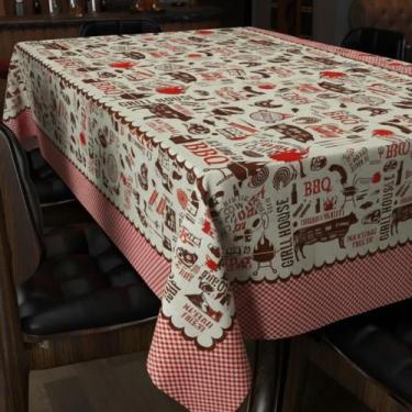 Imagem de Toalha de mesa retangular 4 lugares plástica térmica estampada - UZOO