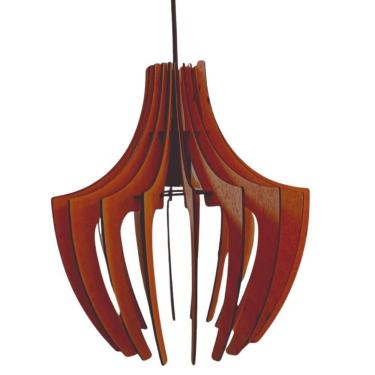 Imagem de Luminária Teto Tipo Pendente Aranha Mdf - Completa Cor: Marrom