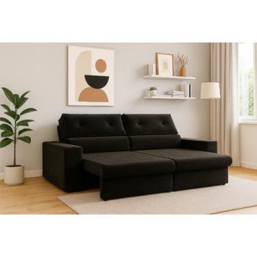 Imagem de Sofá Hera Retrátil e Reclinável 3 Lugares Suede 200cm - CIALAR MÓVEIS,