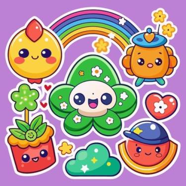 Imagem de Adesivo Kawai fofo para decoração de quarto infantil e cadernos - sticker bonitinho para parede e objetos 40x40cm