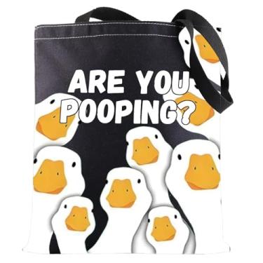 Imagem de G2TUP Bolsa de ombro Kawaii Goose Goose Lover Gift Are You Pooping Goose Silly Goose Merch (Are You Pooping TG)