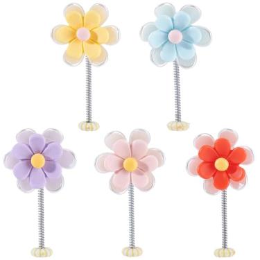 Imagem de CRASPIRE 5 peças de acessórios de painel de flores margarida decoração de carro com adesivo floral colorido primavera estética balançando cabeça pequenos ornamentos de plástico para interior mesa