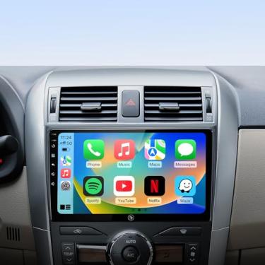 Imagem de RUICAR Rádio estéreo automotivo para Toyota Corolla 2008 2009 2010 2011 2012, tela sensível ao toque IPS HD de 9 polegadas 2 + 64G sem fio CarPlay Android Auto, 5G WiFi Android 13 GPS FM/SWC Bluetooth