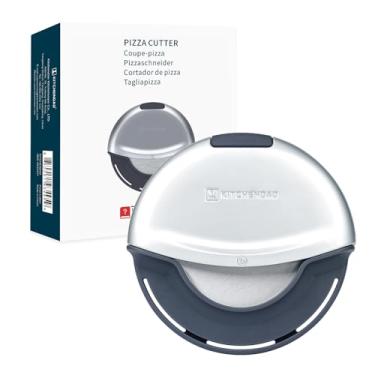 Imagem de KITCHENDAO Roda de corte de pizza resistente premium, lâmina afiada de 10 cm com capa protetora de segurança, cortador de pizza portátil com design magnético destacável, seguro para lava-louças