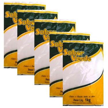 Imagem de Bicarbonato de Amônio  ou  Sal Amoníaco 5 pacotes de 1kg  Sabor Verde (Total 5 Kg)
