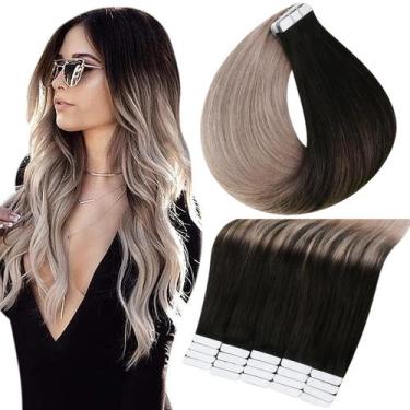 Imagem de Fita adesiva em extensões de cabelo Full Shine 14cm Cabelo humano 50g